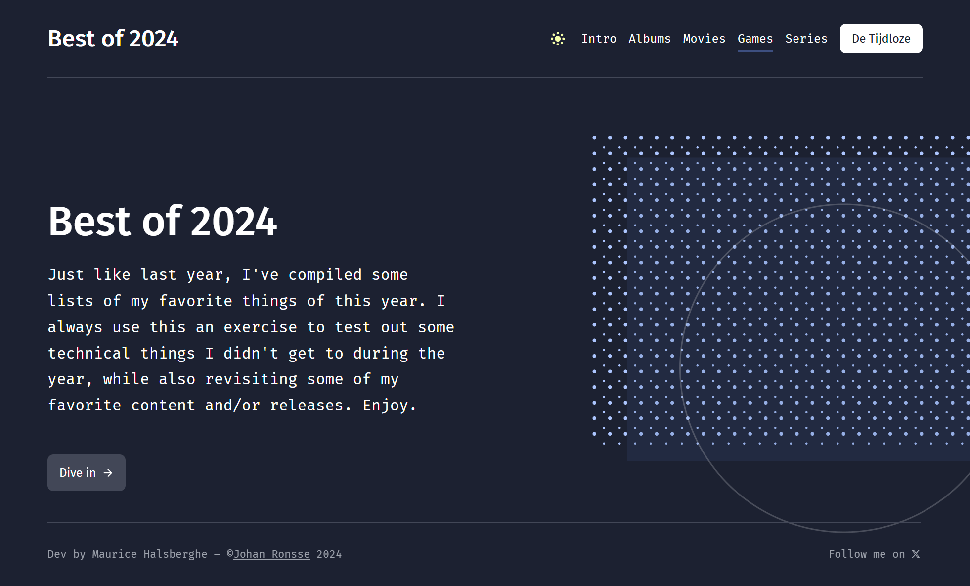 Screenshot of Best of 2024 project