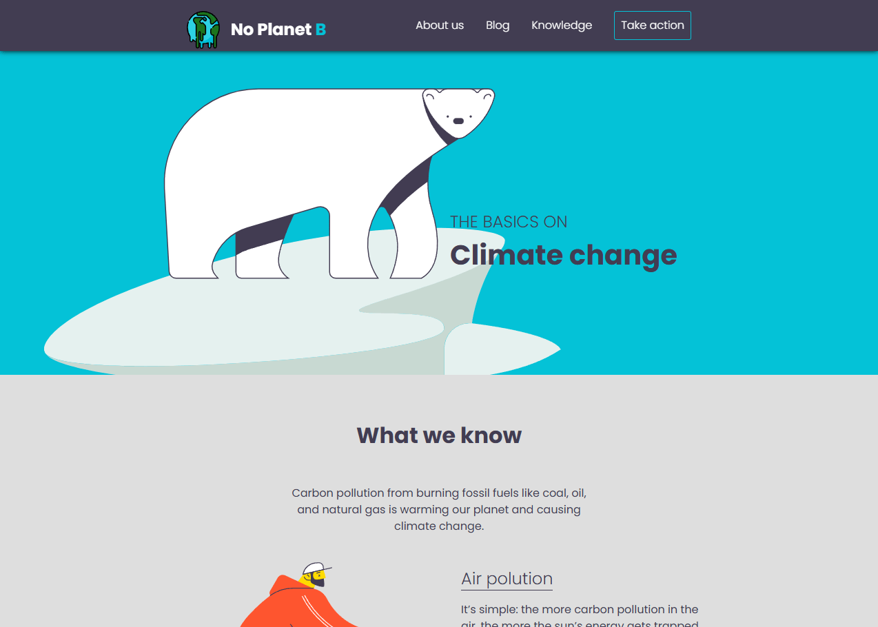 Screenshot of No Planet B project