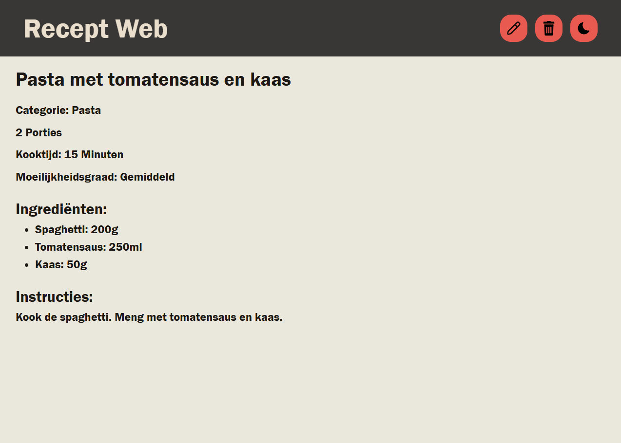 Screenshot of Recept Web