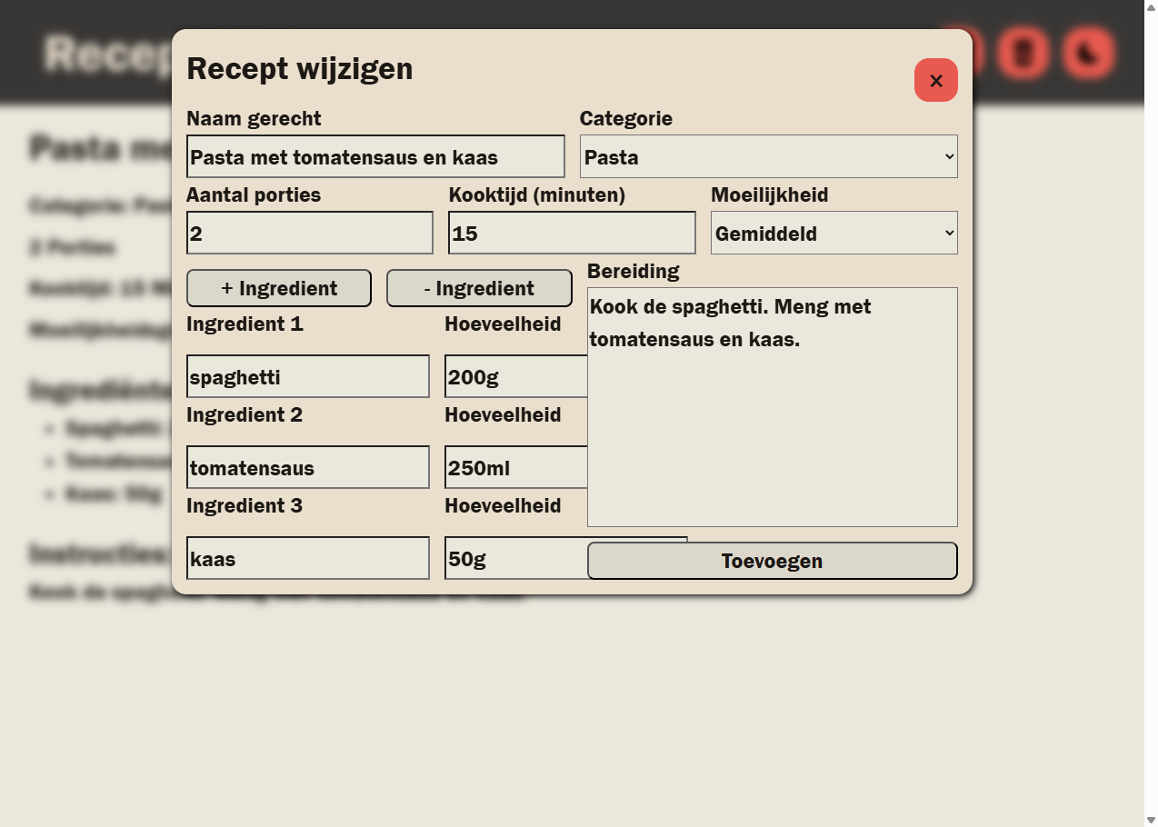 Screenshot of Recept Web