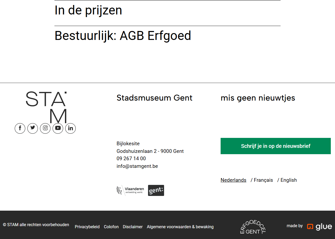 Screenshot of STAM website